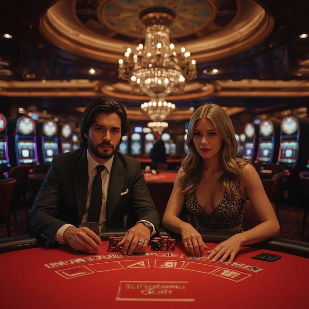 Two poker players at 9winz Casino in India